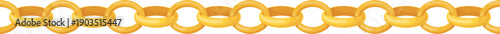 Golden chain border. Decorative jewelry seamless pattern