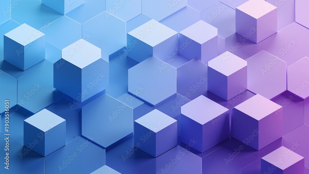 Obraz premium Geometric pattern of cubes and hexagons