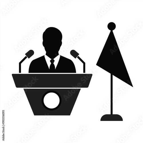 icon portrait of a Mayor in the Concept of Local Government Leadership, vector illustration