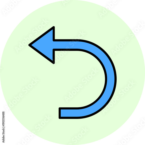 Turn Back Vector Icon Design