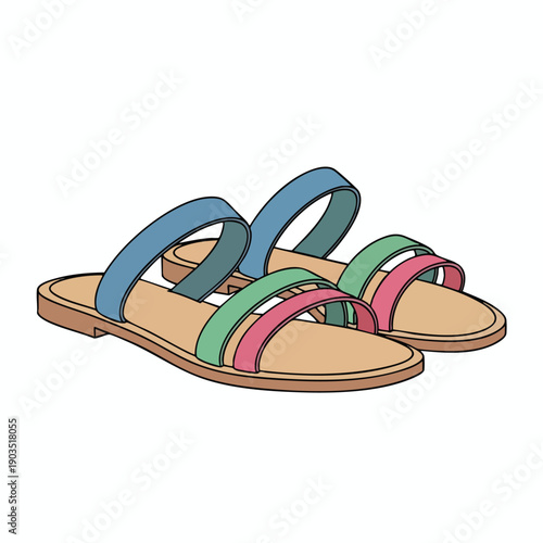 Colorful Flat Sandals for Summer