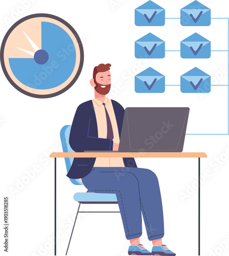 Email agenda in work time. Task priority management