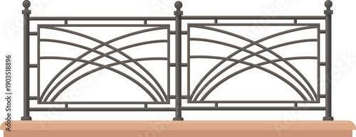 Ornate forged balcony railing. Decorative metal border