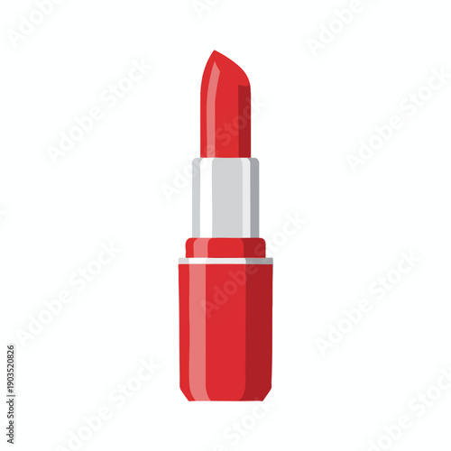Vibrant Red Lipstick on White Background