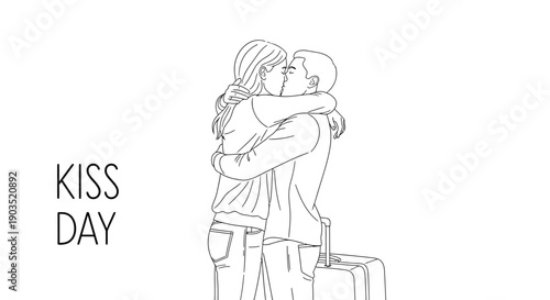 Couple Embracing and Kissing on a Special Day.