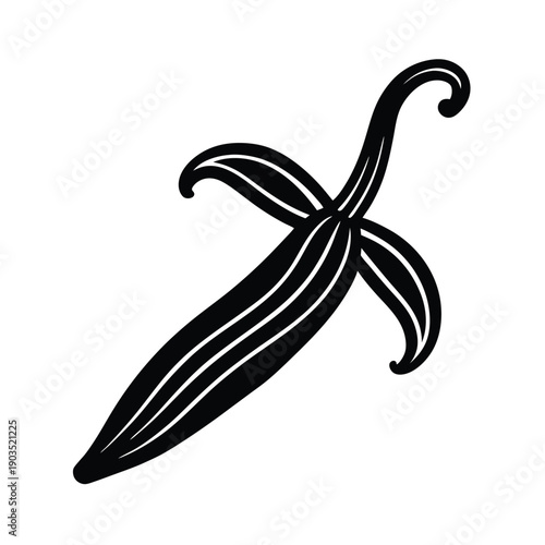 Vanilla Pod Flat Vector Icon