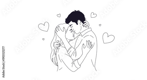 Couple Embracing with Love and Affection.