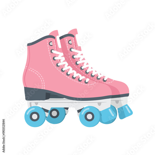 Vibrant Pink Roller Skates Clip Art