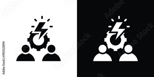 Conflict Management Icon Sheet Black And White