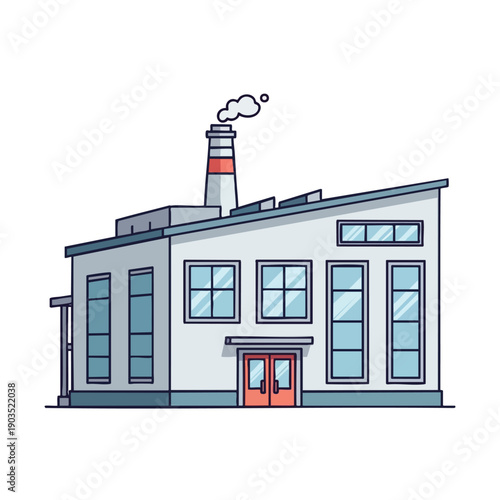 Industrial Building with Chimney