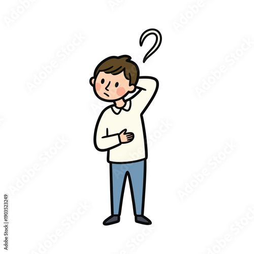 person talking with question mark