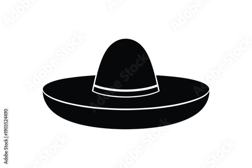 Mexican sombrero hat icon isolated on white background. traditional accessory from mexico culture