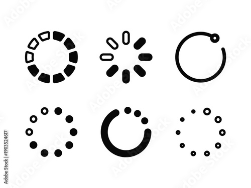 ローディング シンプルなアイコンのセット ベクターイラスト