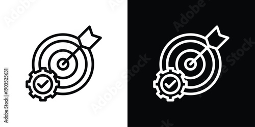 Goal Setting Icon Sheet Black And White