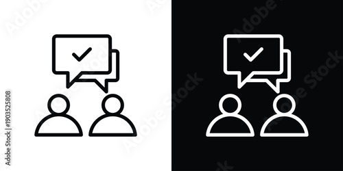 Effective Communication Icon Sheet Black And White