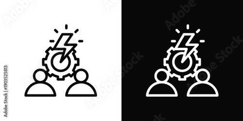 Conflict Management Icon Sheet Black And White