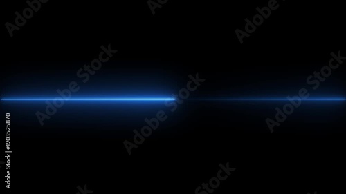 Glowing neon Straight neon animation horizontal line on alpha background, straight neon blue line, loop.neon corner. motion background. Neon lights blinking lines moving.4k ..