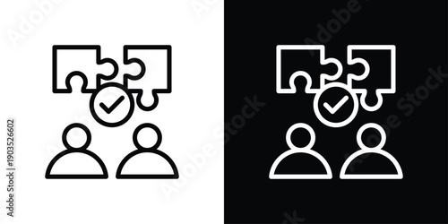 Cooperation Icon Sheet Black And White