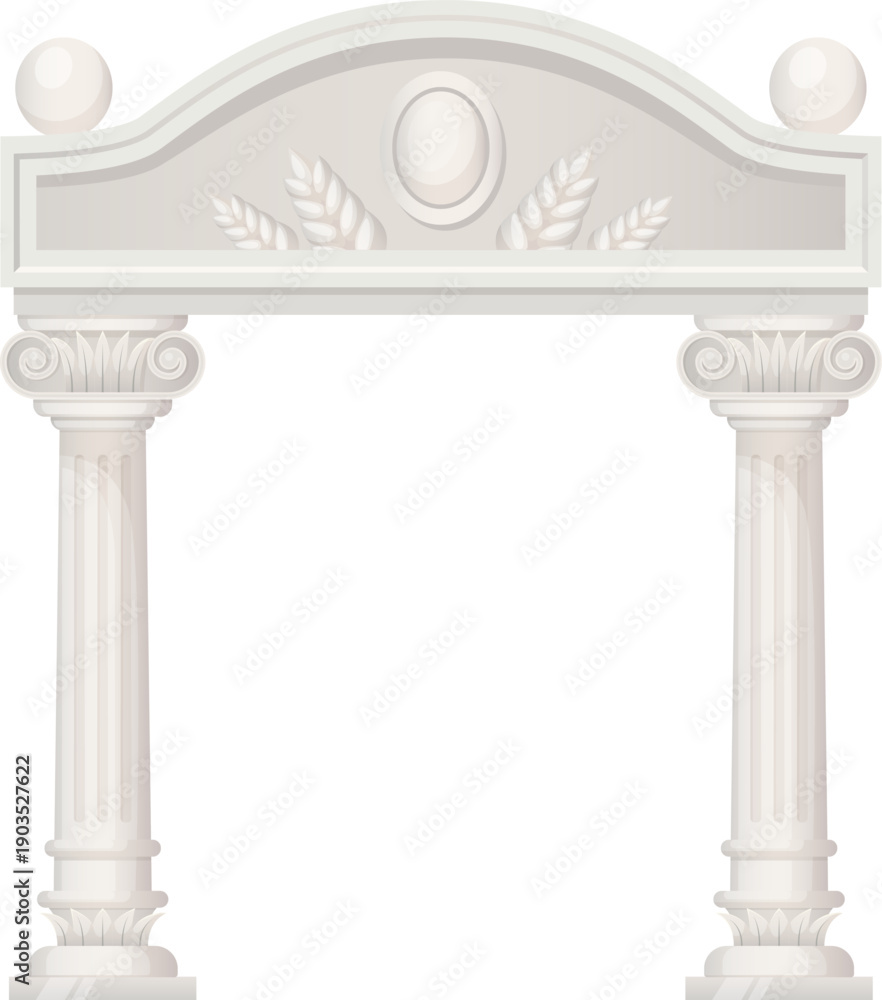 Naklejka premium Antique gate frame. Classic elegant wedding arch