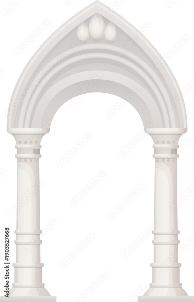 Naklejka premium Classic stone arch. Old architecture exterior element