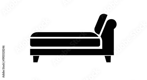 Elegant Chaise Longue Sofa for Comfort and Relaxation, Isolated White Background