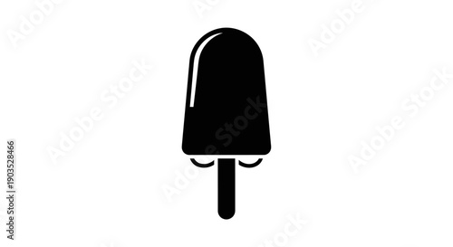 Classic ice cream popsicle on a stick, isolated white background