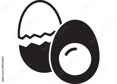 Avocado icon with half fruit and seed, minimalist black silhouette vector isolated on white background, healthy food symbol for packaging, apps, web, and logo design