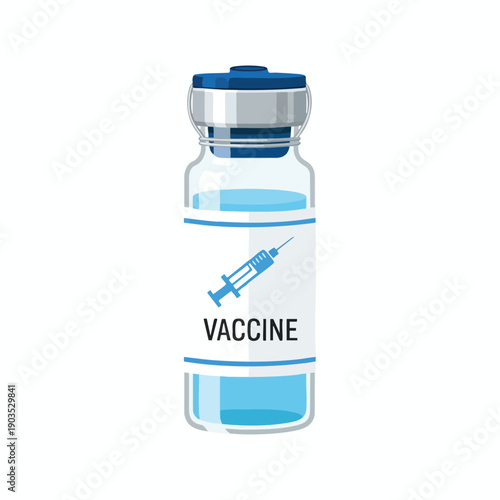 Vaccine Vial with Syringe Icon