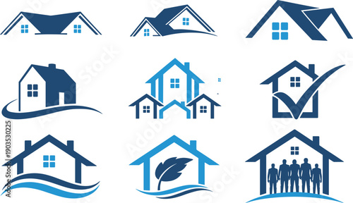 Professional house logo designs modern home icons real estate branding