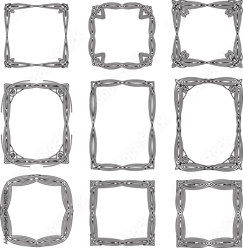 Elegant Hand-Drawn Vector Ornate Frames and Borders Set for Design Projects