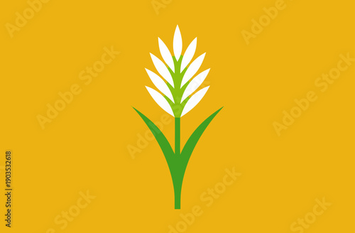 Stylized wheat stalk on a yellow background grain agriculture