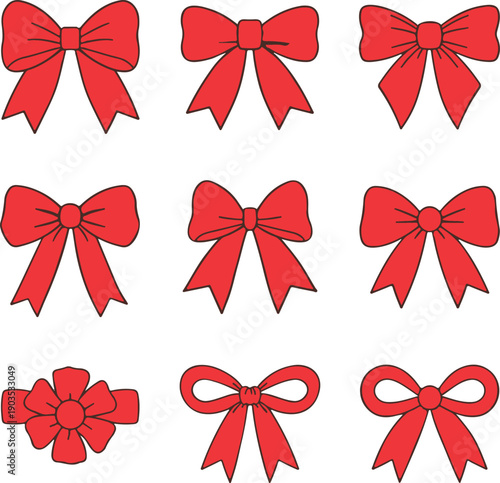 
 Save to Library
 Download Preview
 Preview Crop
 Find Similar
 
File #:  1869451706
Hand drawn cute bow and ribbon set in cartoon doodle style. Elegant coquette decorative elements. Vector 
