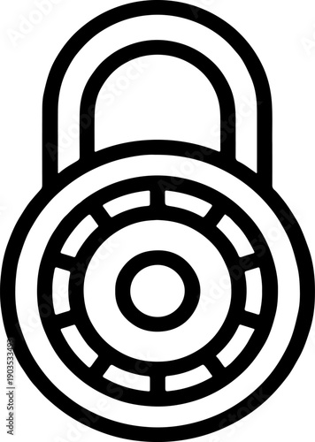 Lock icon vector symbol for security and protection