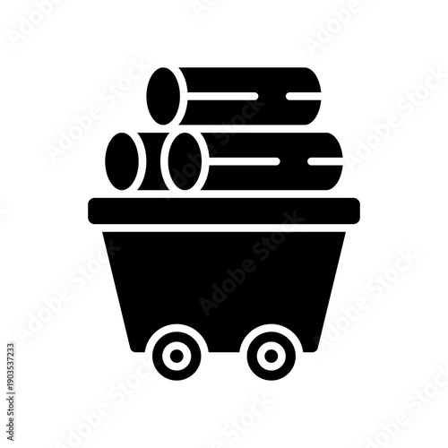 Raw Materials glyph icon  Vector Illustration 