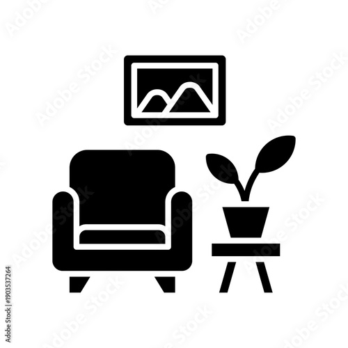 Furniture glyph icon  Vector Illustration 