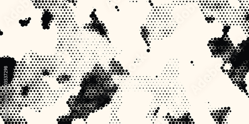 Hexagon Shapes Vector Abstract Geometric Technology Retrowave Sci-Fi Texture Isolated on Light Background. Halftone Hex Retro Simple Pattern. Eps10