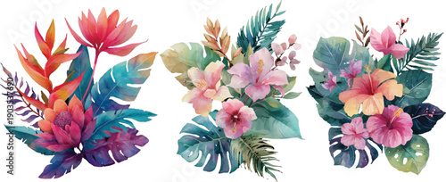 spring flowers watercolor painting