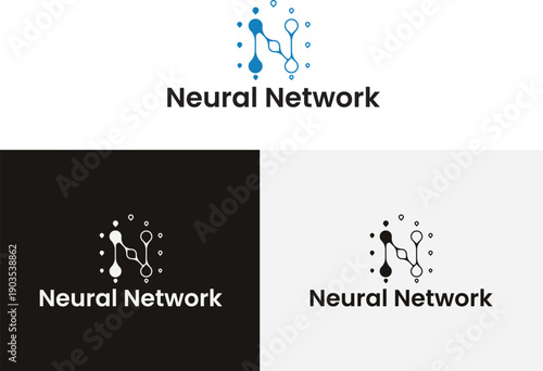 Neural Network Technology  N letter Logo.