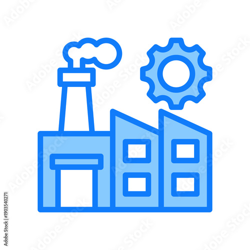 Manufacturer blue icon  Vector Illustration  