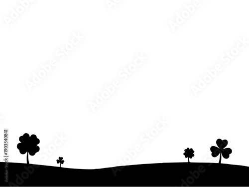 silhouette of a tree clover