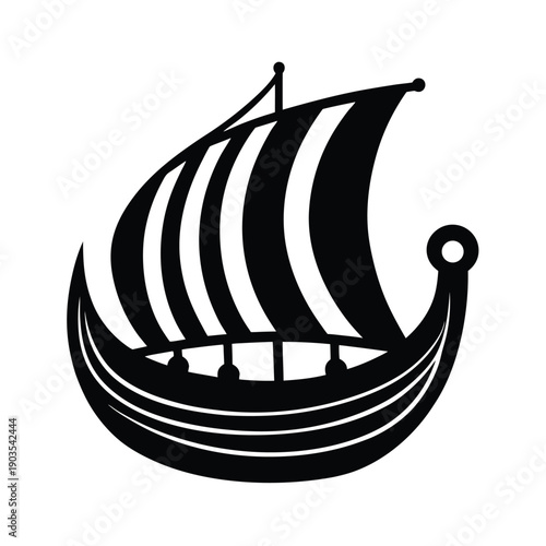 viking longship background icon