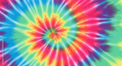 Vibrant spiral pattern of colors radiating from the center, resembling tie-dye