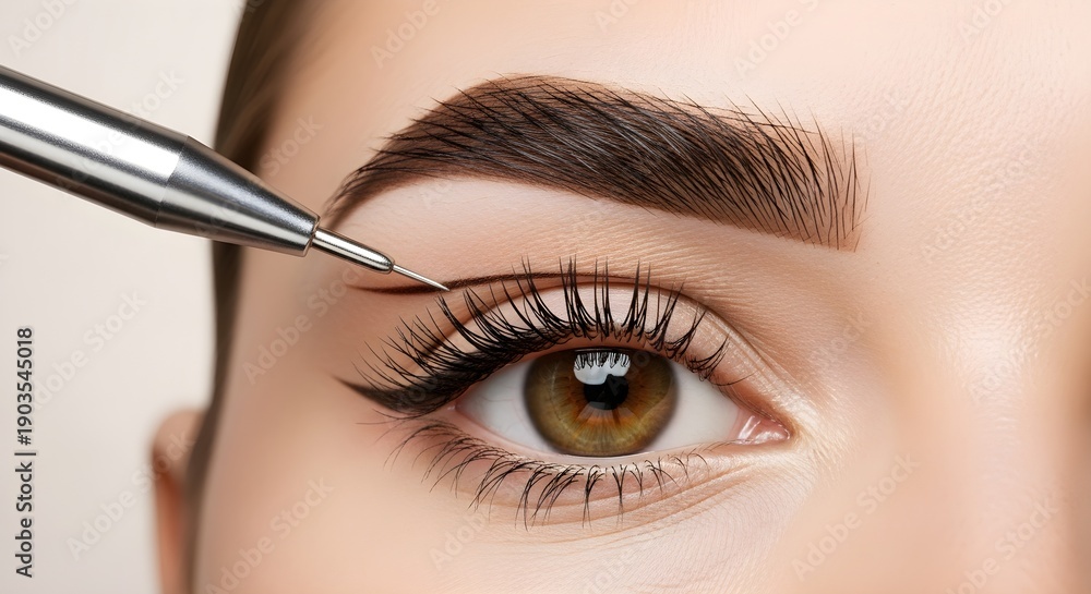 Naklejka premium Perfect Eyeliner Application Enhancing Eye Beauty with Precision and Skill