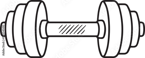 Dumbbell Outline Vector Icon Isolated on White Background