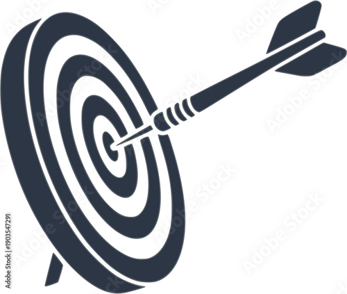 3D Perspective View Target Arrow Success Icon