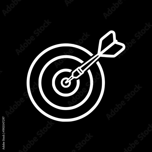 Minimalist Target Arrow Outline Silhouette Illustration