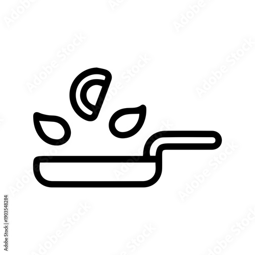 Frying Pan with Food Icon