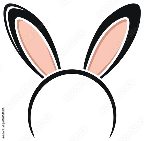 Isolated Bunny Ear Headband Accessory for Parties and Holiday Celebrations Costume Play Cute Holiday Graphic
