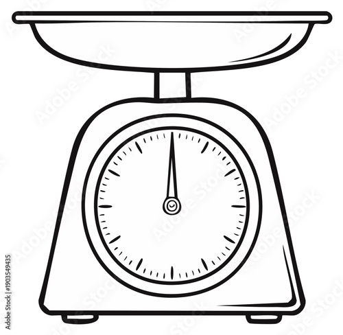 Retro Kitchen Scale with Circular Dial and Pointer