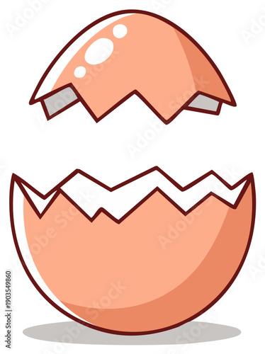 Cracked Egg Shell Opening Upward With White Interior